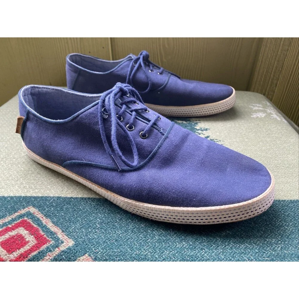 Men’s 11 M Ted Baker London Navy Canvas Lace Up Casual Shoes 44